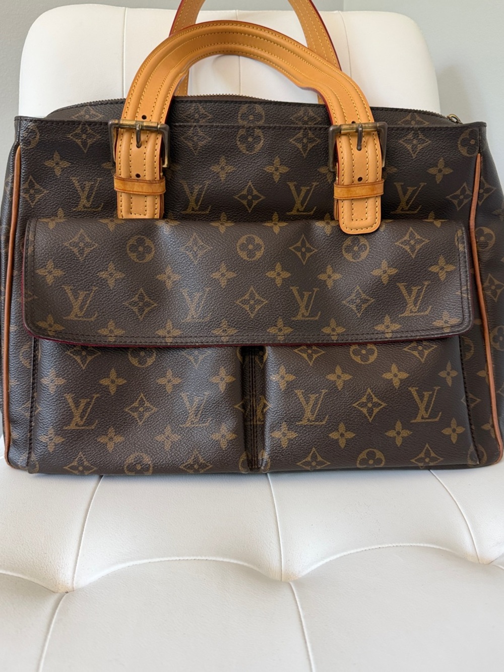 Louis Vuitton Monogram Canvas Top-Handle Briefcase in Brown and Tan